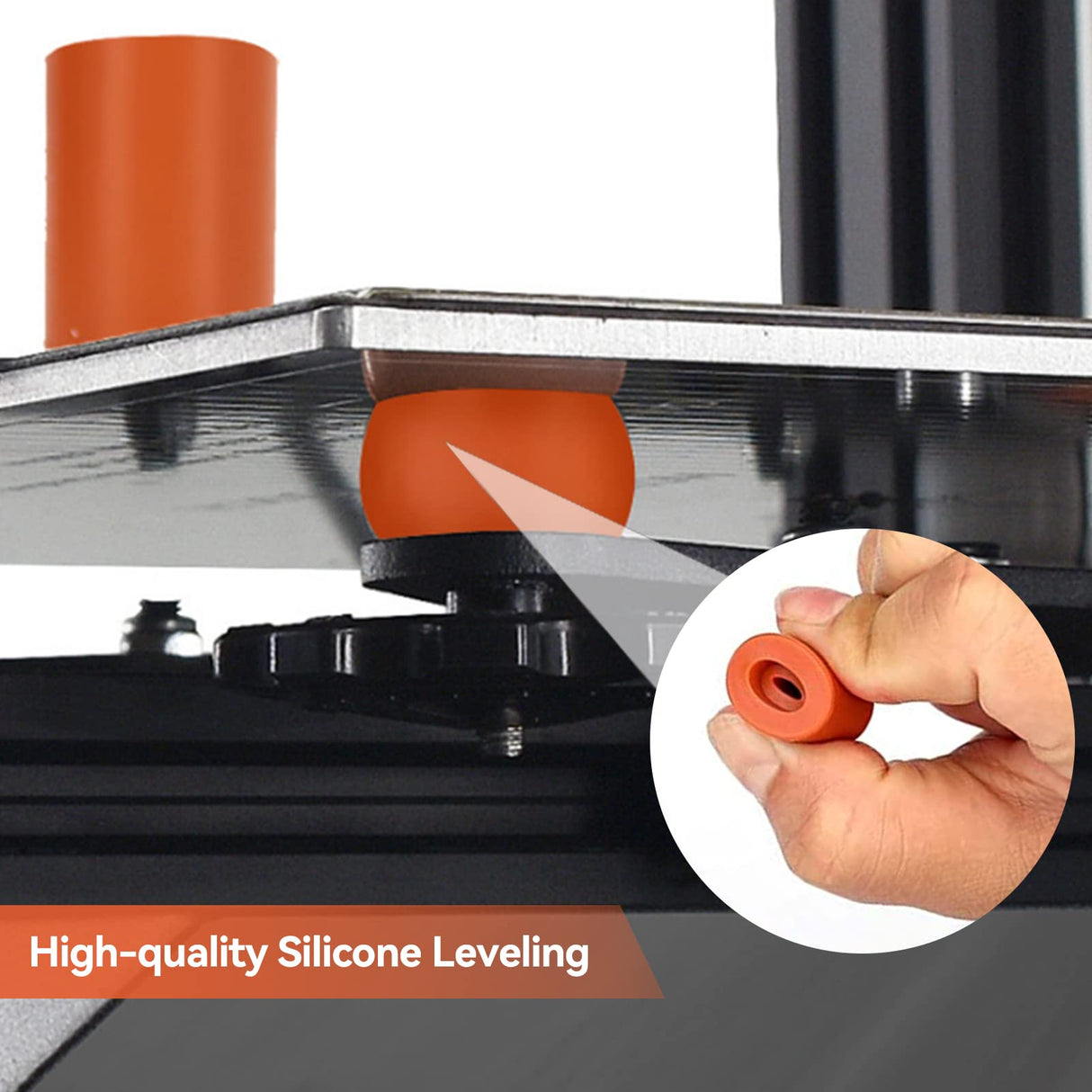 Agatige 12PCS 3D Printer Heat Bed Leveling Parts, 16mm 3D Printer Leveling Column Silicone Buffer 3D Printer Heat Bed Leveling Parts Leveling Spring Replacement Part for 3D printer Ender 3 / CR6-SE Agatige