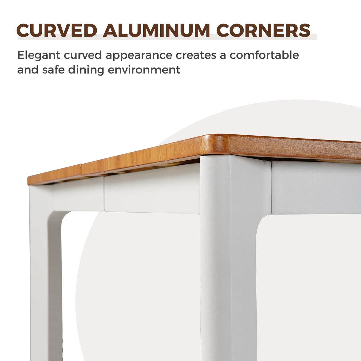 Grand patio 7-Piece Outdoor Dining Set for 6, Metal Woven Wicker Fixed Patio Chairs with Thickened Cushions & 1 Walnut-Like Aluminum Dining Table with Umbrella Hole for Backyard Deck Grand patio