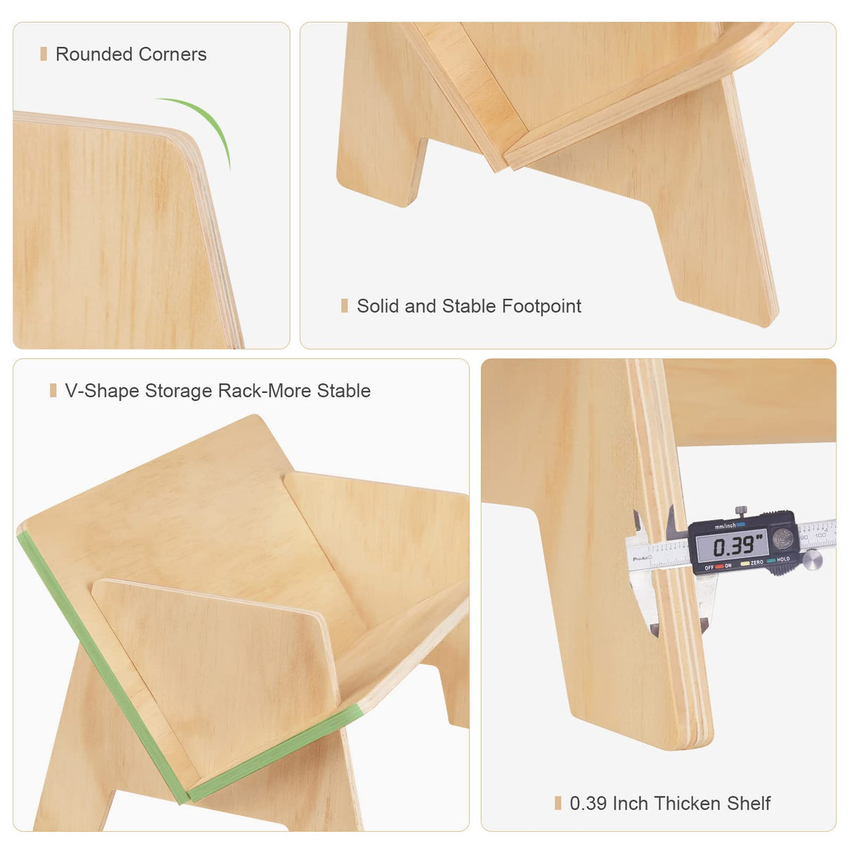 Burlywood Desktop Bookshelf - Stylish Wooden Book Rack for Organising Magazines, Books, and CDs RekRang