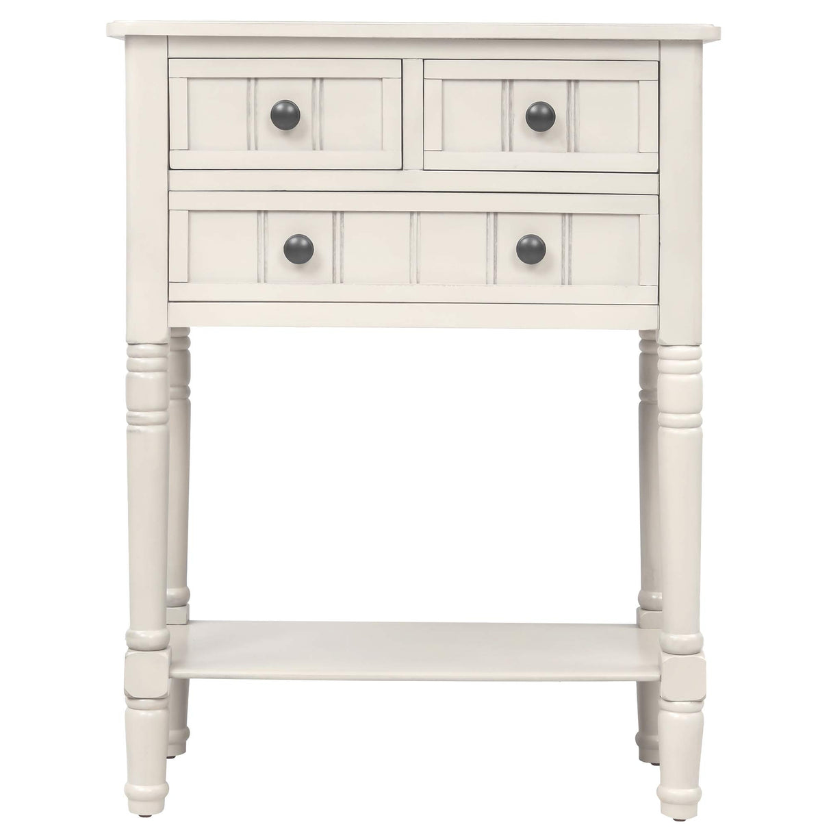 Lasadelgar 24" Small Console Table, Narrow Solid Wood Console Table with 3 Drawers and Open Shelf for Storage, Farmhouse Sofa Table for Living Room Lasadelgar