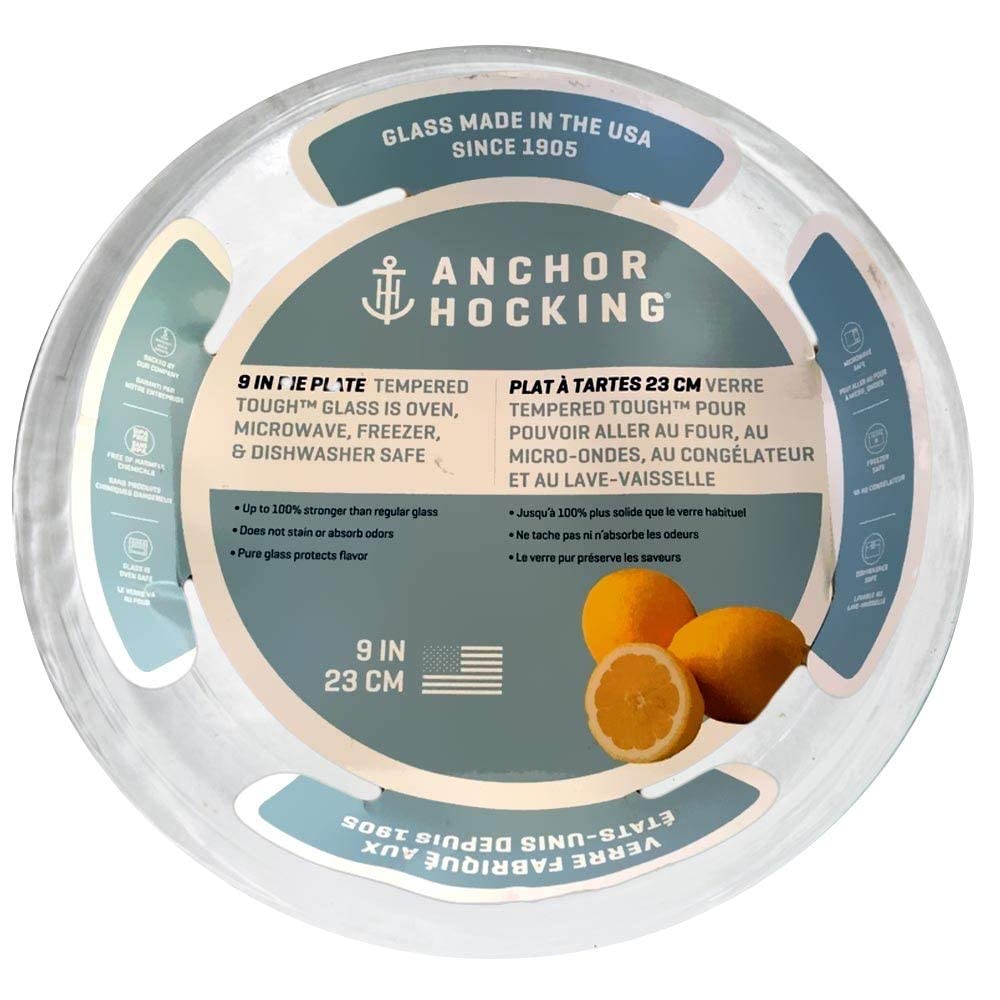 Anchor Hocking 81214L11 Oven Basics Deep Pie Dish, 9.5", Clear Anchor Hocking