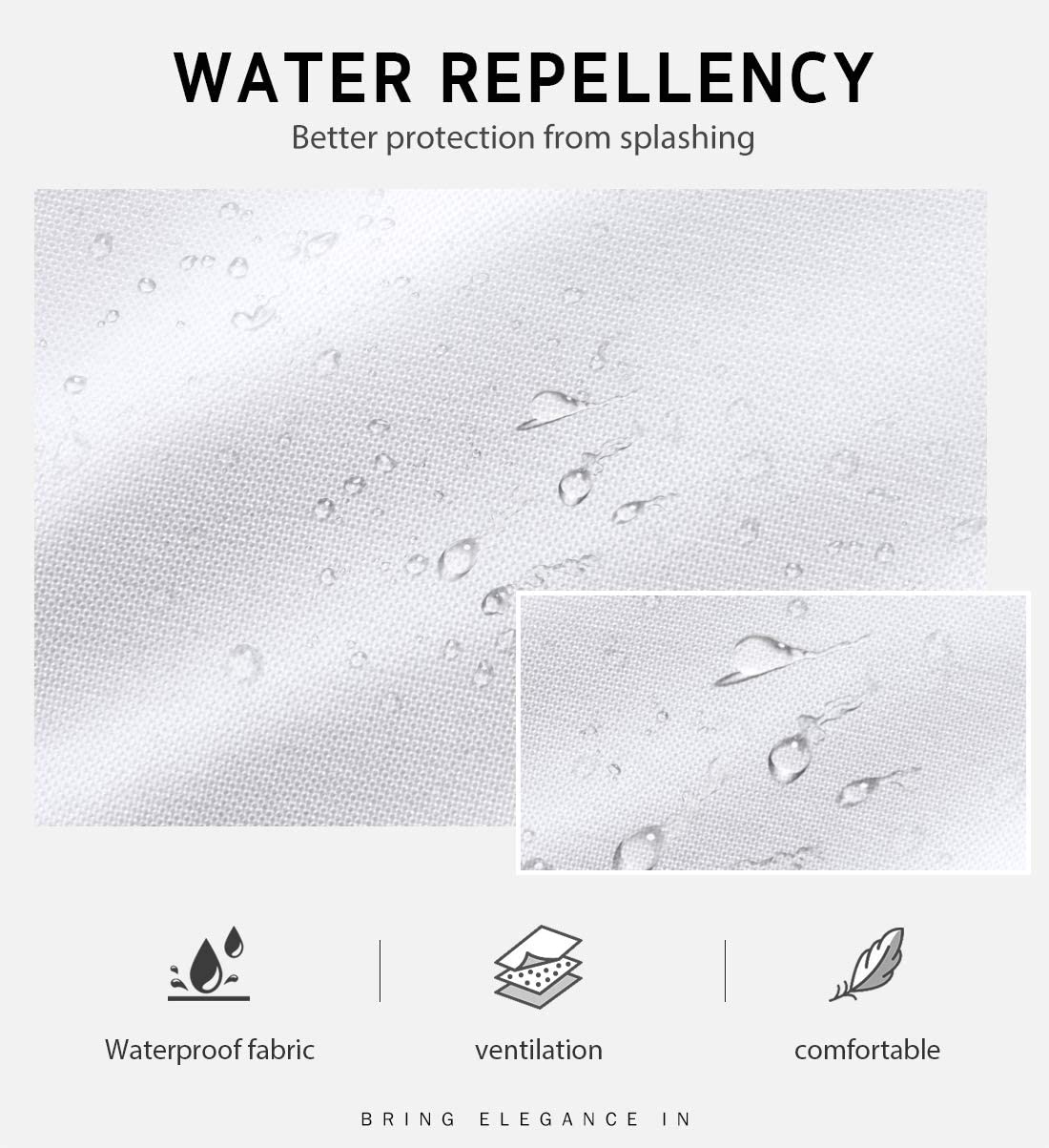 4 Packs Chef Apron, Waterproof Apron, Adjustable Apron with 2 Pockets for Men Women, Professional Apron for Kitchen Cooking Gardening Painting Baking Restaurant (White) loteaf