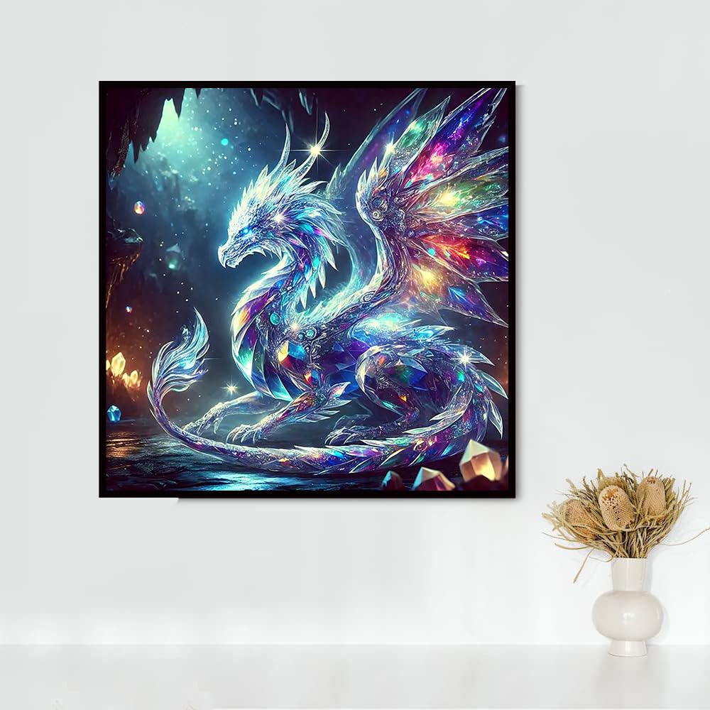 Lophomie Diamond Art Kits for Adults, 5D DIY Dragon Diamond Painting Kits for Adults Beginners, Diamond Dots Kits Gem Arts Crafts for Home Wall Decor 14x14 Inch Lophomie