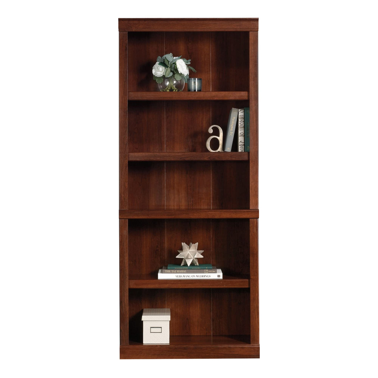 Realspace® 72"H 5-Shelf Bookcase, Mulled Cherry Realspace