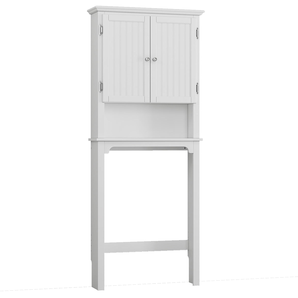 UTEX Bathroom Storage Over The Toilet, Bathroom Cabinet Organizer with Adjustable Shelves and Double Doors, Wood Bathroom Space Saver, White UTEX