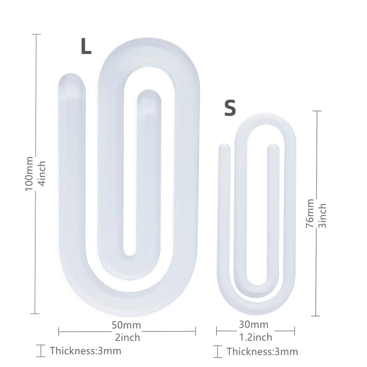 Sublimation Blank Thermal Acrylic Single-Sided White Approximate 3 x 1.2 Inch Small Paper Clips 10 Packs WoodArtSupply