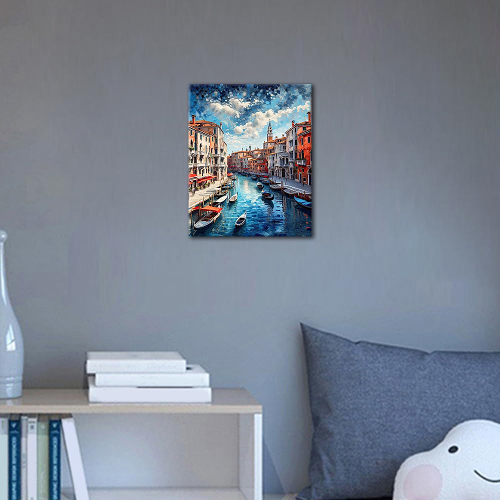 TUMOVO Adult Paint by Number, Venice, 16 x20 Inch, Acrylic, Modern, City, Non-Foldable TUMOVO