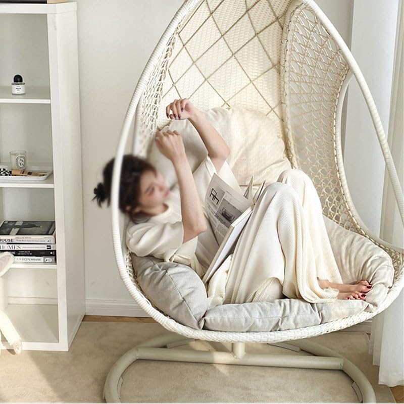 Swing Egg Chair Cushion Thickened Hanging Basket Seat Cushion Washable Hammock Chair Cushion Outdoor Patio Hanging Chair Cushion Replacement (Only Cushion) (Grey) Sothuba