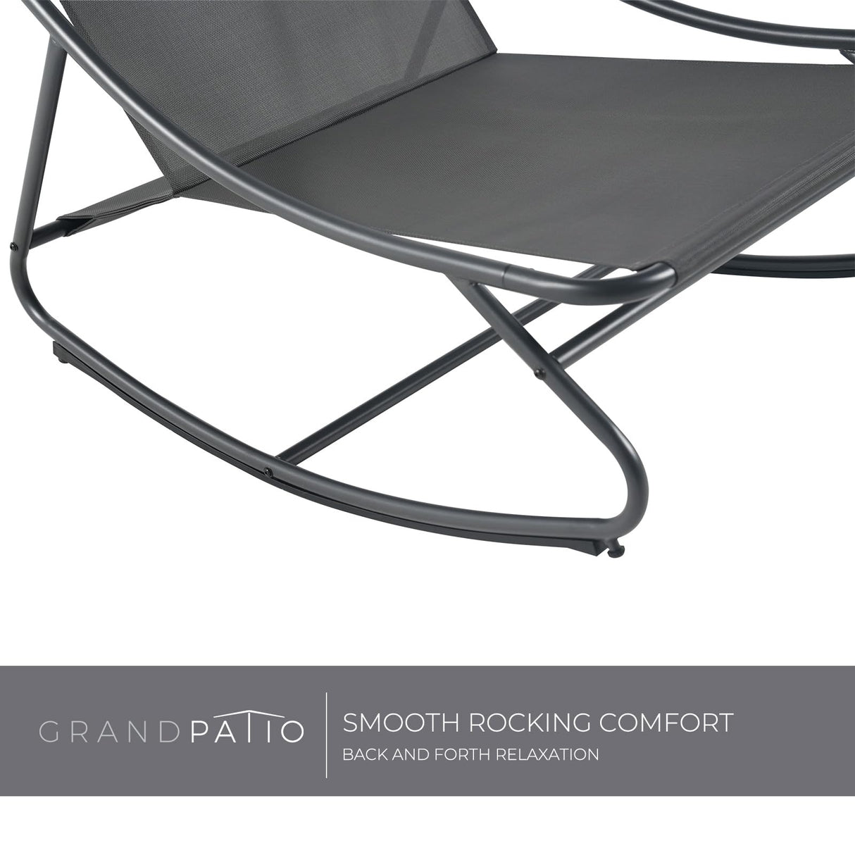 Grand patio Rocking Chair Indoor and Outdoor, Metal Patio Lounge Rocking Chair with Thick Cushion, Comfy Modern Rocker for Living Room Porch Backyard Grand patio