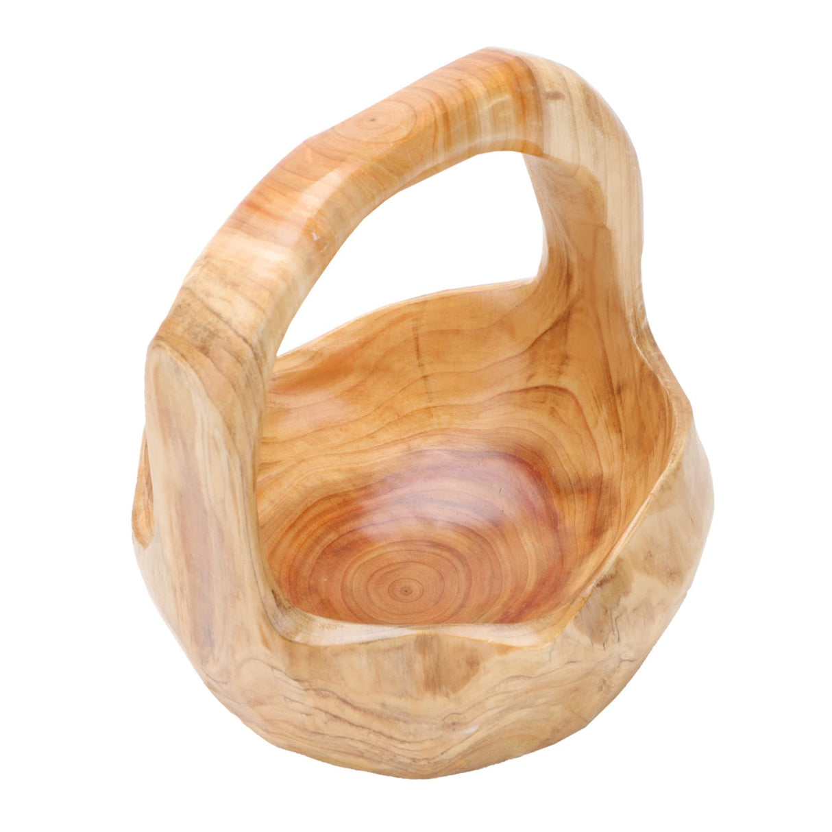 SHOWERORO 1pc Solid Wood Root Carving Fruit Basket Wood Fruit Basket with Handle Cupcake Basket Wooden Decorative Storage Basket Snack Container SHOWERORO