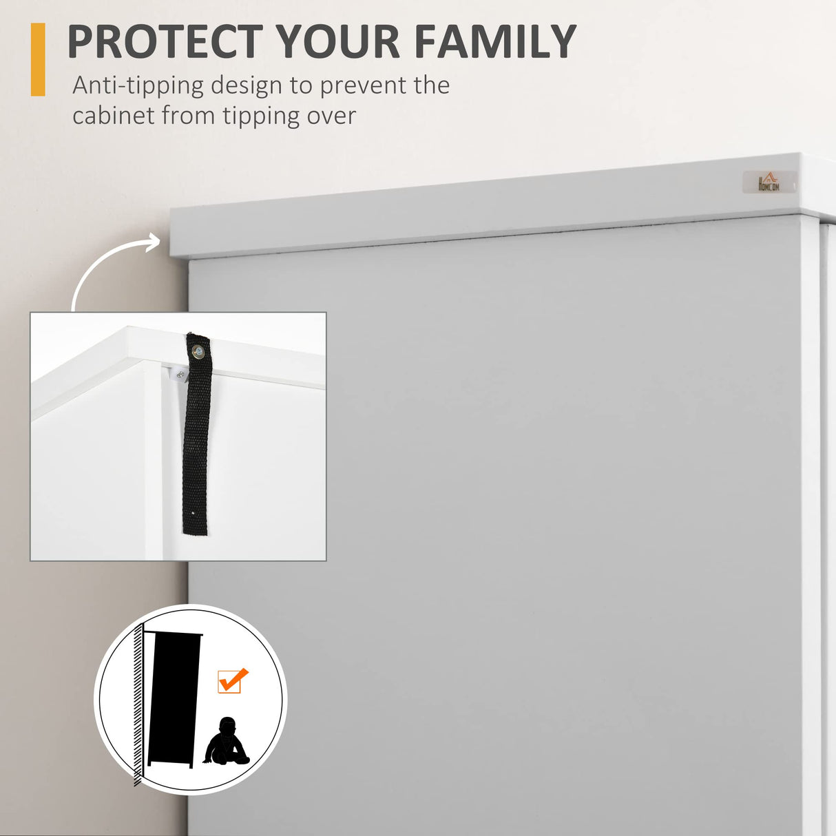 HOMCOM 70.75" Farmhouse Tall Kitchen Pantry Storage Cabinet, Freestanding Cabinets with Doors and Shelf Adjustability, 4 Door Kitchen Shelf Storage with 4 Tiers, White HOMCOM