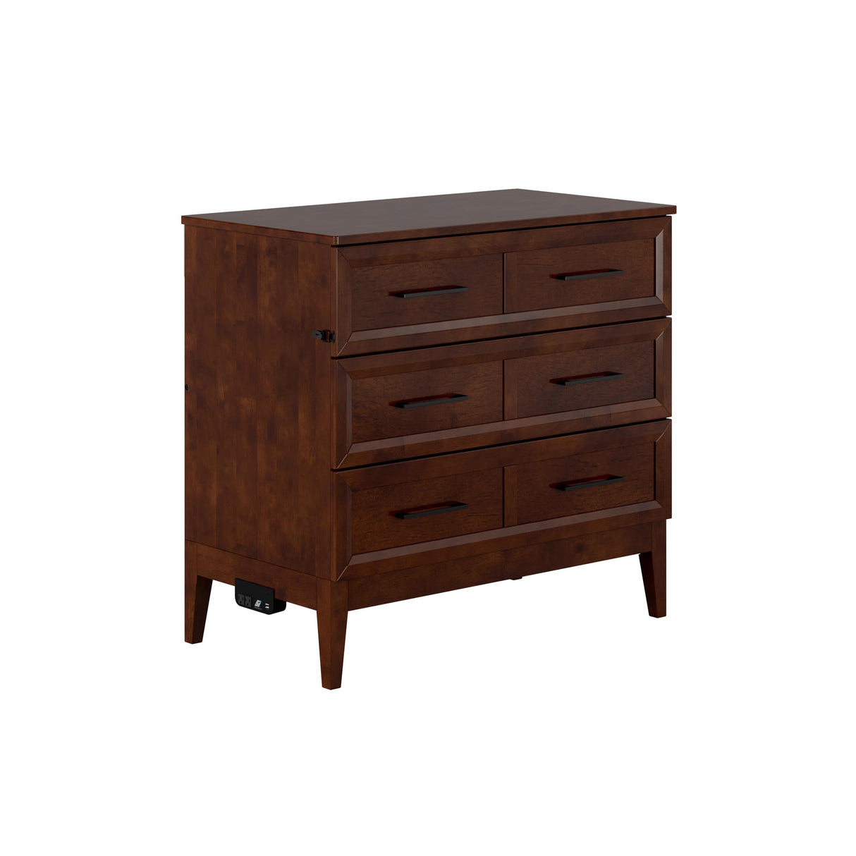 AFI, Santa Fe Twin Murphy Bed Chest with 6" Mattress & Built-in USB Charger, Walnut AFI