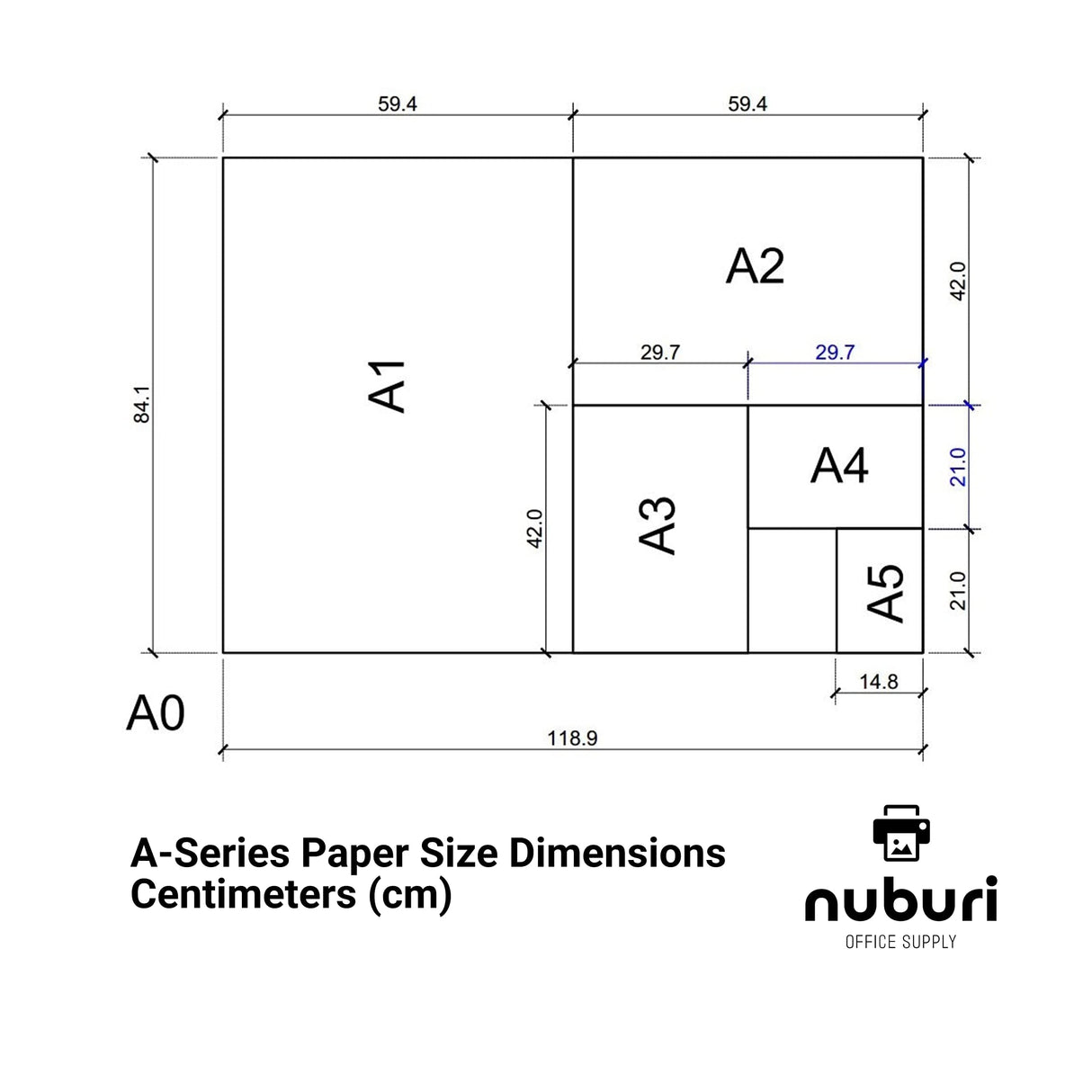 Nuburi - A5 Size Premium Printer Paper - Blank Sheets - No Holes - Smooth Bright White - 80 gsm / 21 lb. (100 Sheets) Nuburi Office Supply