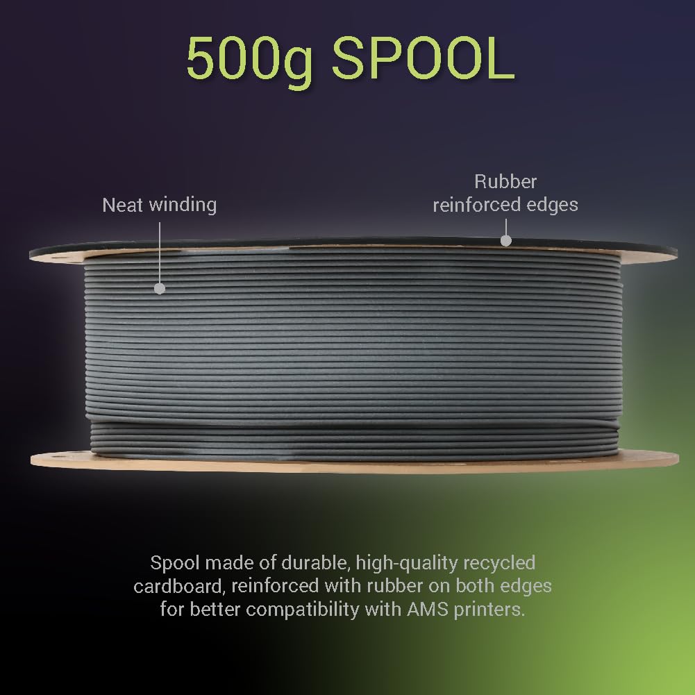 Polymaker Fiberon PA6-GF Glass Fiber Nylon Filament 1.75mm Grey 0.5kg, Fiberon PA6-GF Nylon Warp Free 1.75mm 3D Printing Filament POLYMAKER