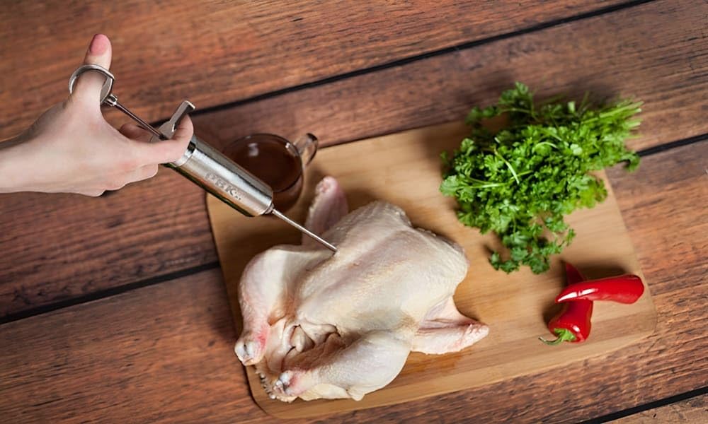 Heavy Duty Meat Injector 304 Stainless Steel - 2 Oz Seasoning Injector - Marinade Injector Syringe Includes 3 Needles PBKay