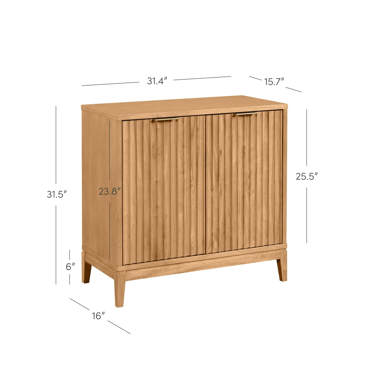 Nathan James Wood Accent Modern Free Standing Buffet Sideboard Hallway, Entryway, Dining Living Room, 1 Storage Cabinet, Jasper - Warm Pine Nathan James
