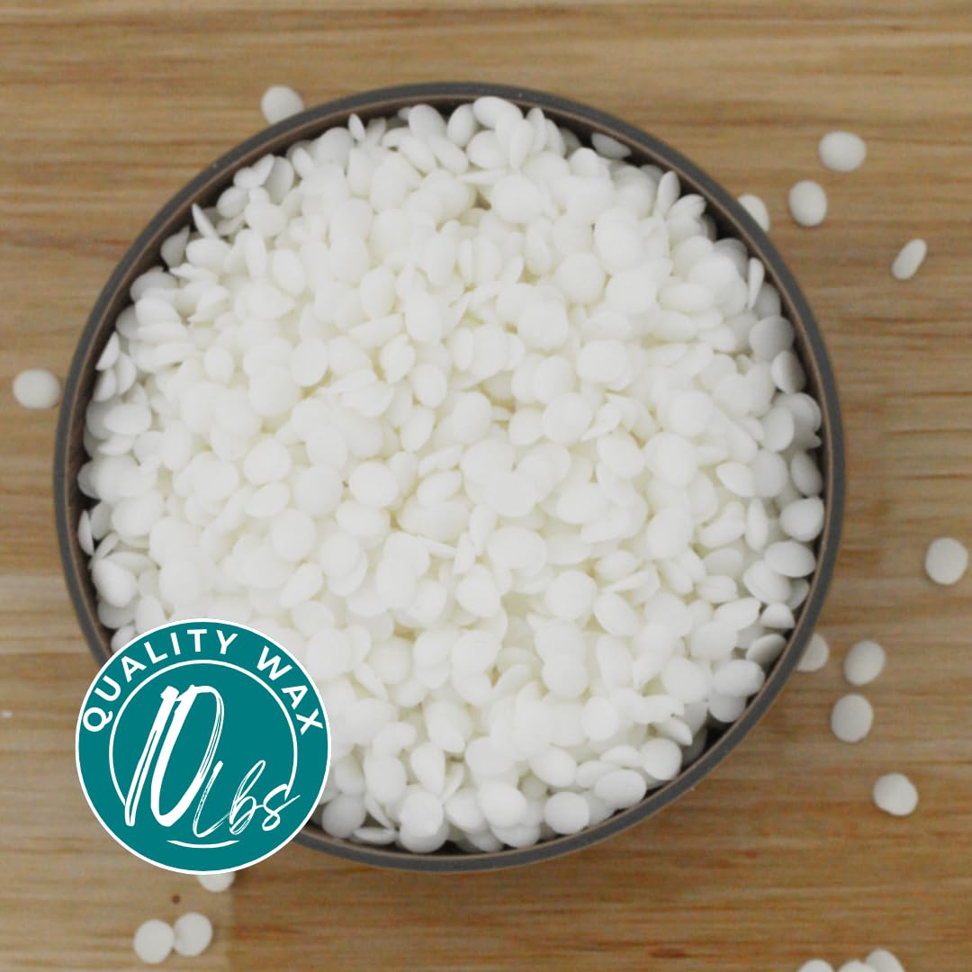 Coconut Soy Wax Beads for Candle Making | 10lb Coconut Soy Candle Wax Pastilles for Candlemaking | Smooth Blend for High Load Fragrance Formulation | Candle Making Supplies Direct Candle Supply