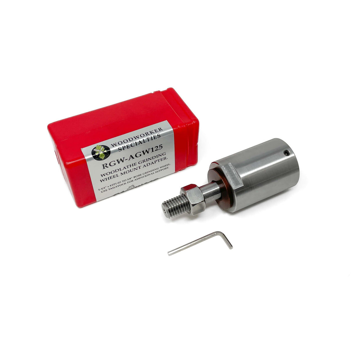 RGWOOD Adapter Mandrel for Mounting CBN Wheel to Wood Lathe (1" x 8 TPI) RGWOOD