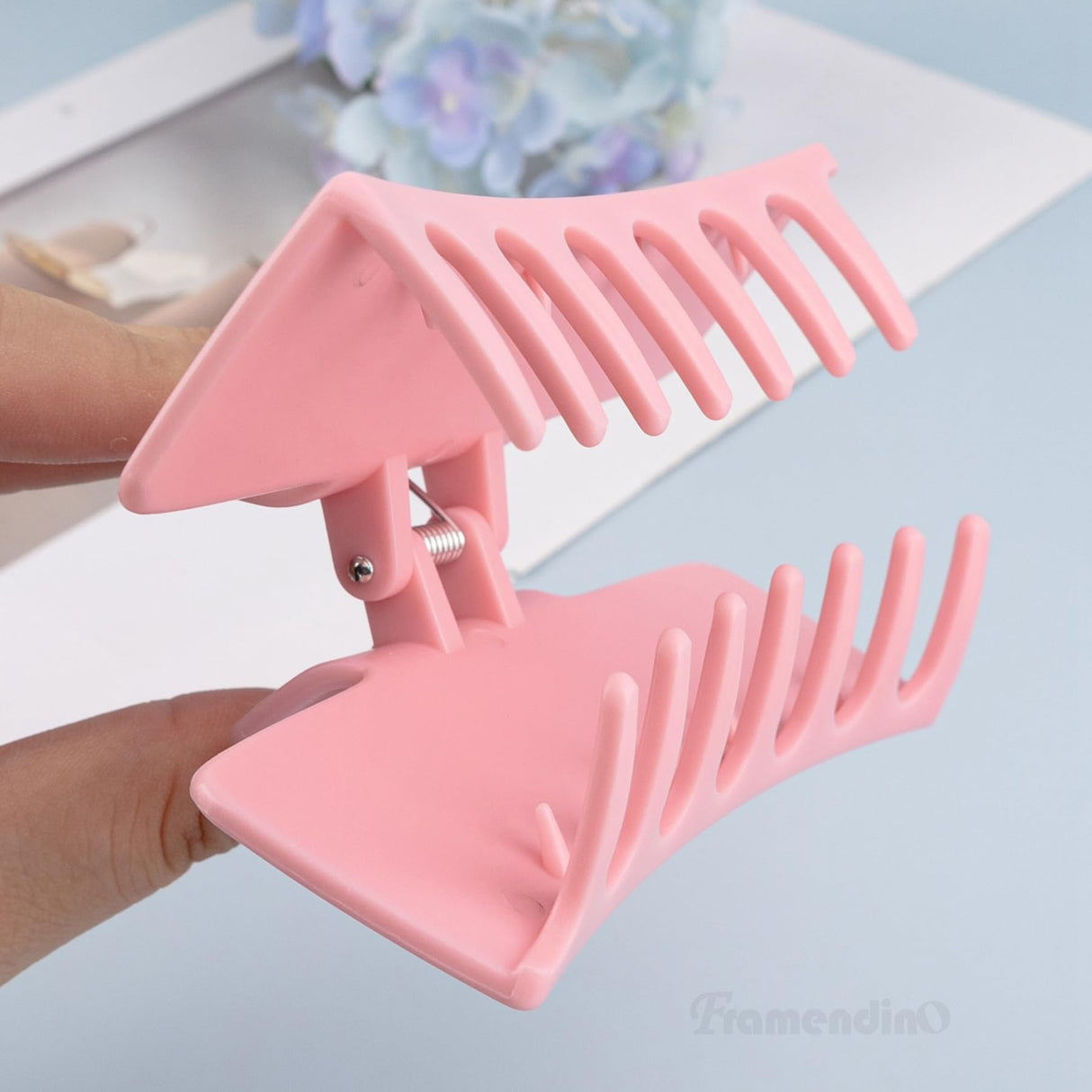 Framendino, 6 Pack Sublimation Hair Claw Clip Blanks Non Slip Hair Clips for DIY Hair Clips Rectangle 6 Colors Framendino