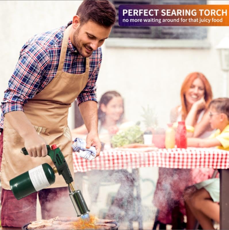 POWERFUL Grill Torch Charcoal Starter,Propane Searing Torch,Charcoal Lighter Campfire Starter,Fire Starter Torch,Sous Vide,Kitchen torch, Charcoal BBQ Grill Gun,Cooking Torch (Fuel Not Included) GASPOWOR