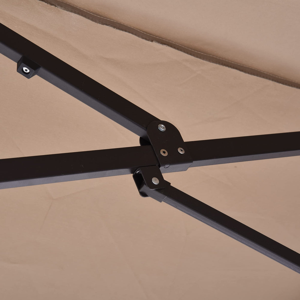 Outsunny Extra Large 15ft Patio Umbrella, Double-Sided Outdoor Umbrella with Crank Handle and Air Vents for Backyard, Deck, Pool, Market, Tan Outsunny