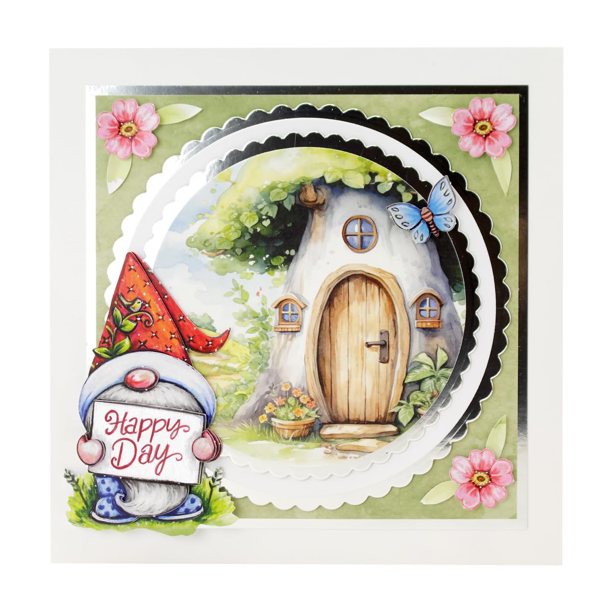 Katy Sue Garden Gnomes Die-Cut Pop-Up Card Making Kit for Adults. Makes 12 Cards & Contains Gnome/Gonk Die-Cut Decoupage Paper Sheets, Supports, Envelopes & Foam Pads for Card Making Supplies Katy Sue