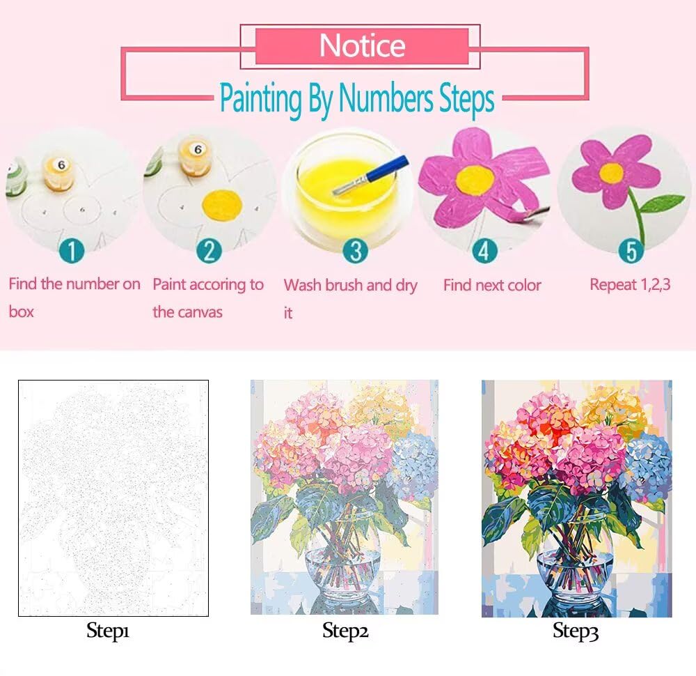 Tucocoo Day of The Dead Blue Hair Woman Sugar Skull Paint by Numbers Fantasy Art Floral Skulls Roses Paint by Number Kit for Adult, with Brushes and Acrylic Pigment 16''W X 20''H (Without Frame) Tucocoo