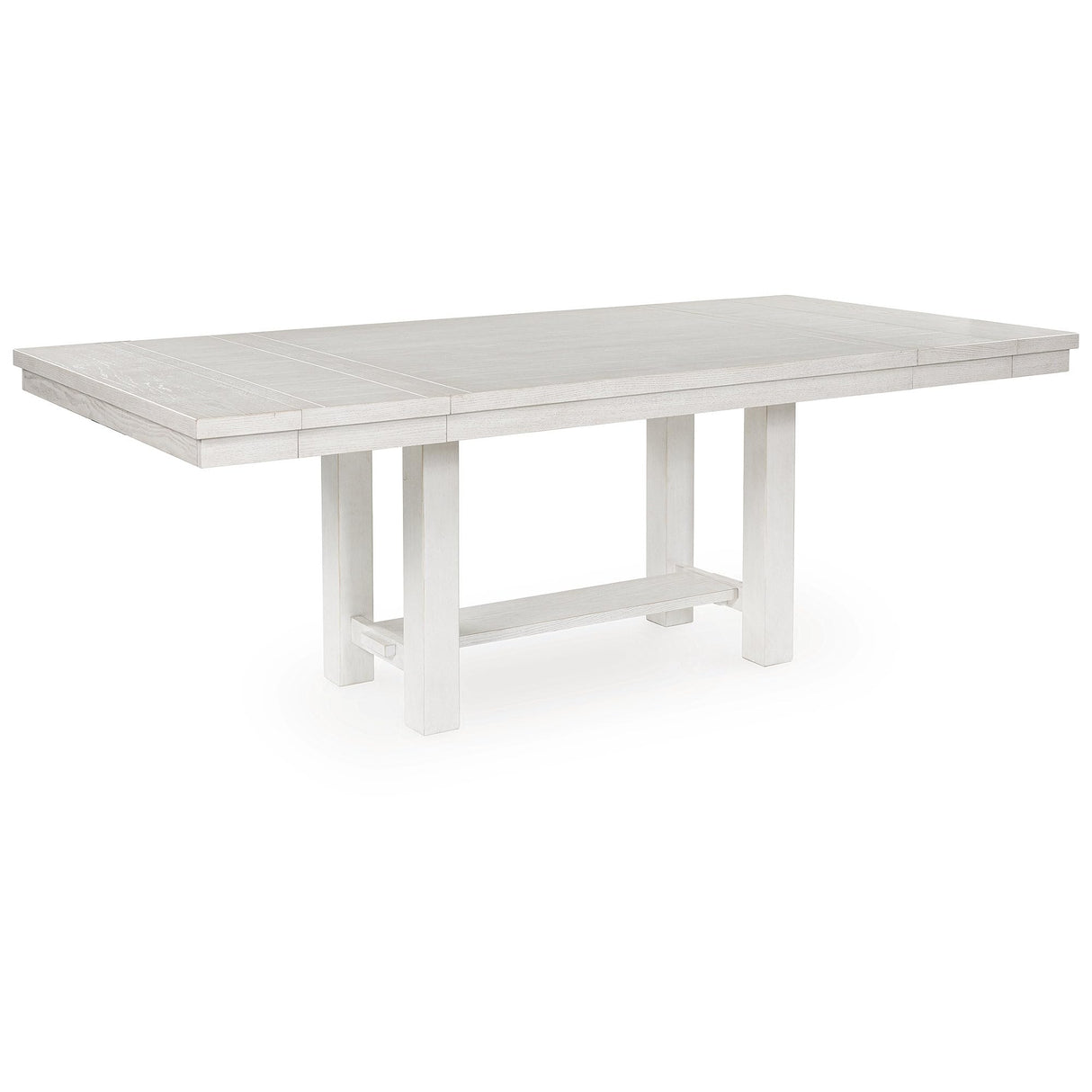 Signature Design by Ashley Robbinsdale Transitional Dining Extension Table with Removable Leaf & Trestle Base, White Signature Design by Ashley