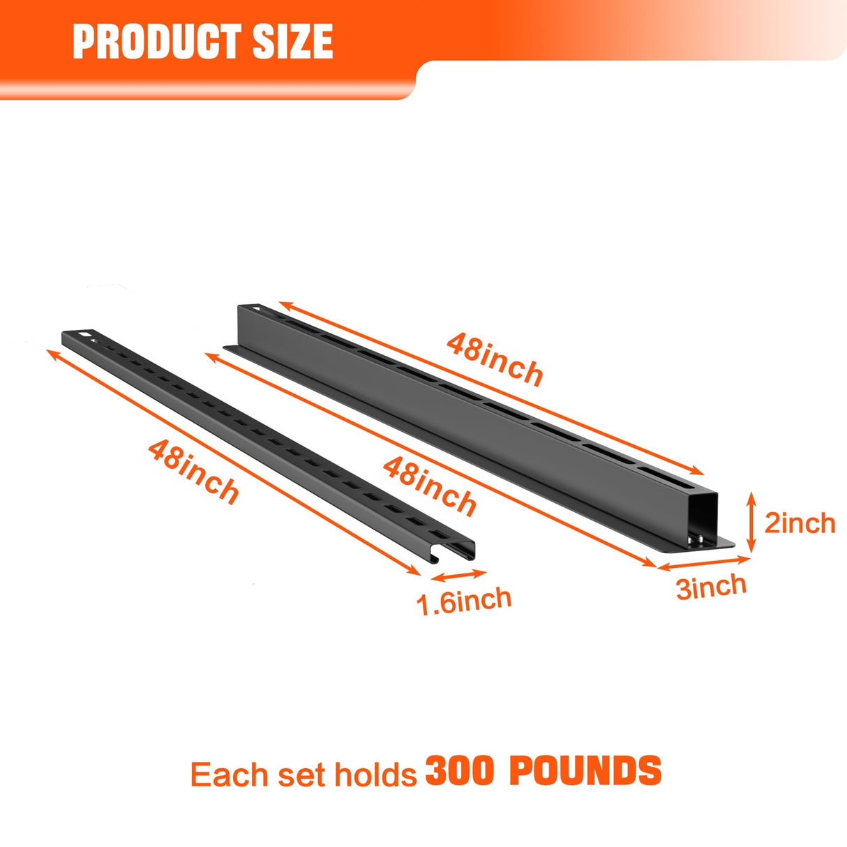 TORACK Garage Ceiling Bin Storage Rack, Overhead Tote Storage Rail System Heavy Duty Adjustable Tote Slide Garage Storage System(Bins are not included) TORACK