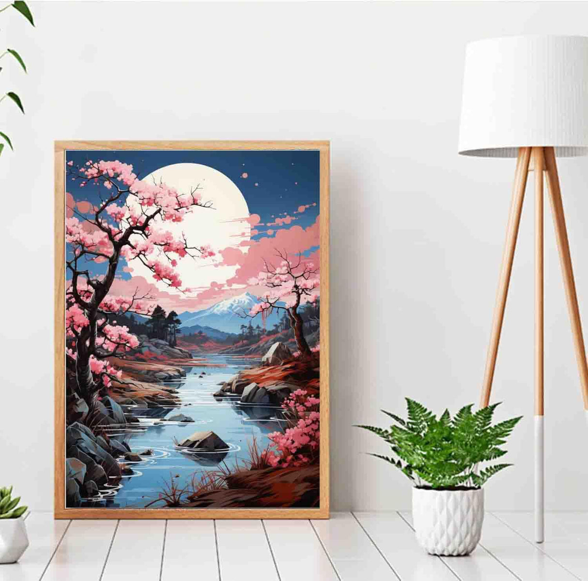 Scenery Paint by Numbers Kit for Adults Beginner,Moon Paint by Number Kits on Canvas for Adults Beginner,Digital Oil Painting Kits for Home Wall Decor 19.6X15.7 Inch (Without Frame) Kaixine