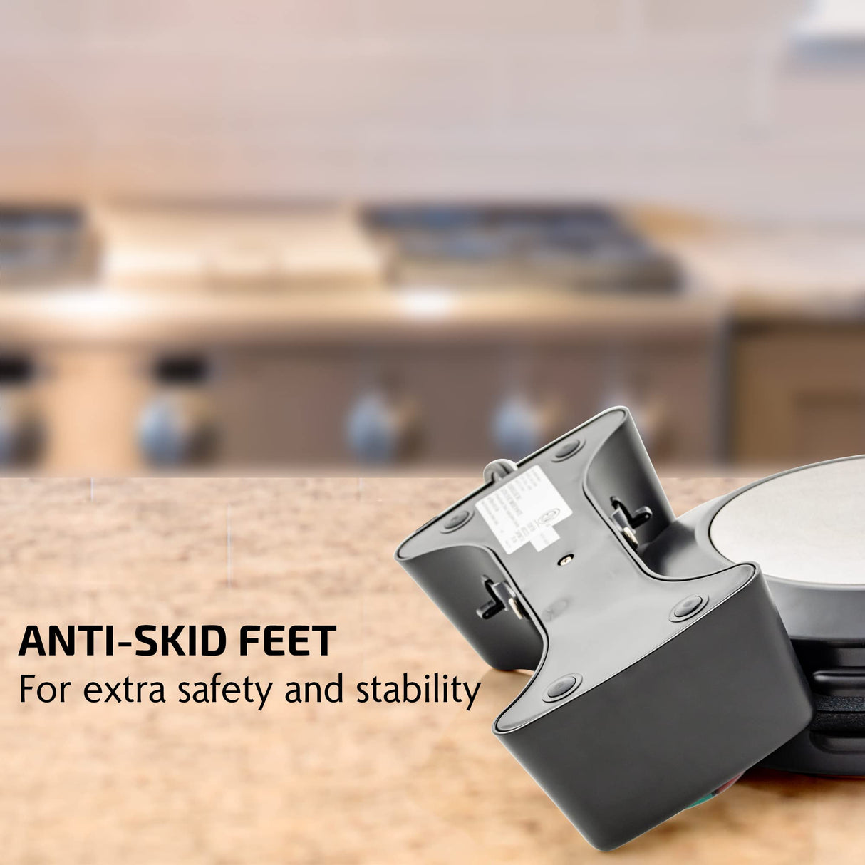 OVENTE Belgian Waffle Maker with Non-Stick Plates, 180° Rotating Function and Cool Touch Handle for Easy Single Flip, Perfect for Cooking 7” Classic Waffles for Breakfast or Snacks, Black WMF1440BR OVENTE