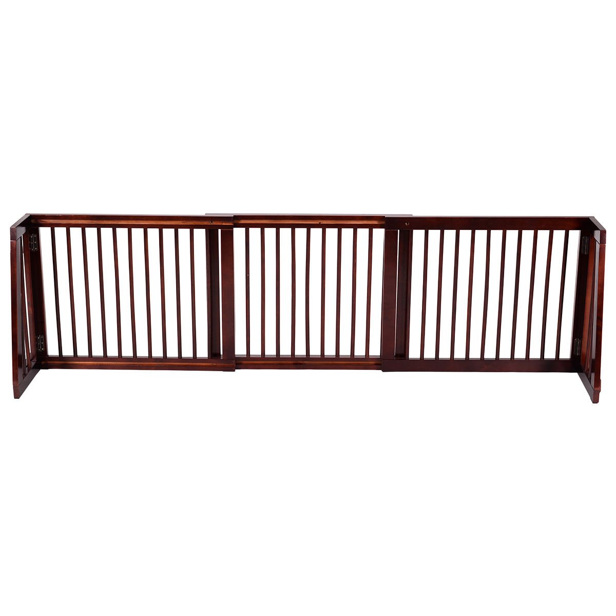 Giantex Expandable Wood Dog Gate, 28''-80'' Adjustable Freestanding Pet Gate Step Over Fence, Indoor Safety Gate for Small to Medium Sized Pets, House Doorway Stairs Extra Wide Pet Safety Fence Giantex