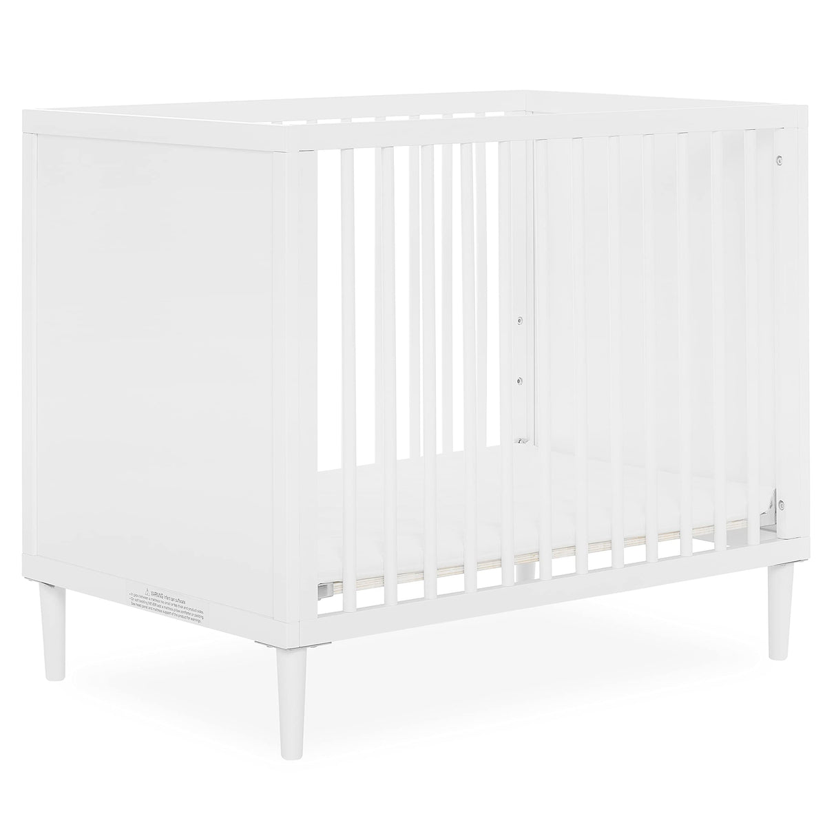 Dream On Me Lucas Mini Modern Crib with Rounded Spindles in White , 39x25.5x33 Inch (Pack of 1) Dream On Me