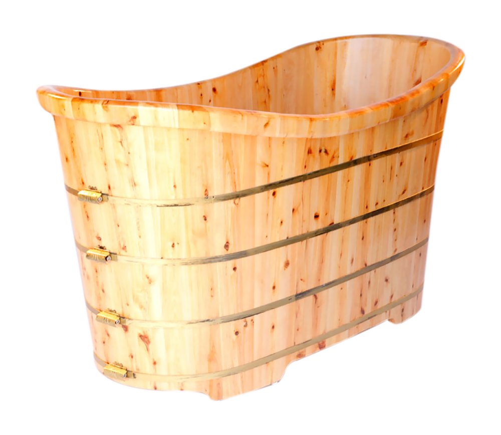ALFI brand AB1105 63-Inch Free Standing Cedar Wood Bath Tub ALFI brand