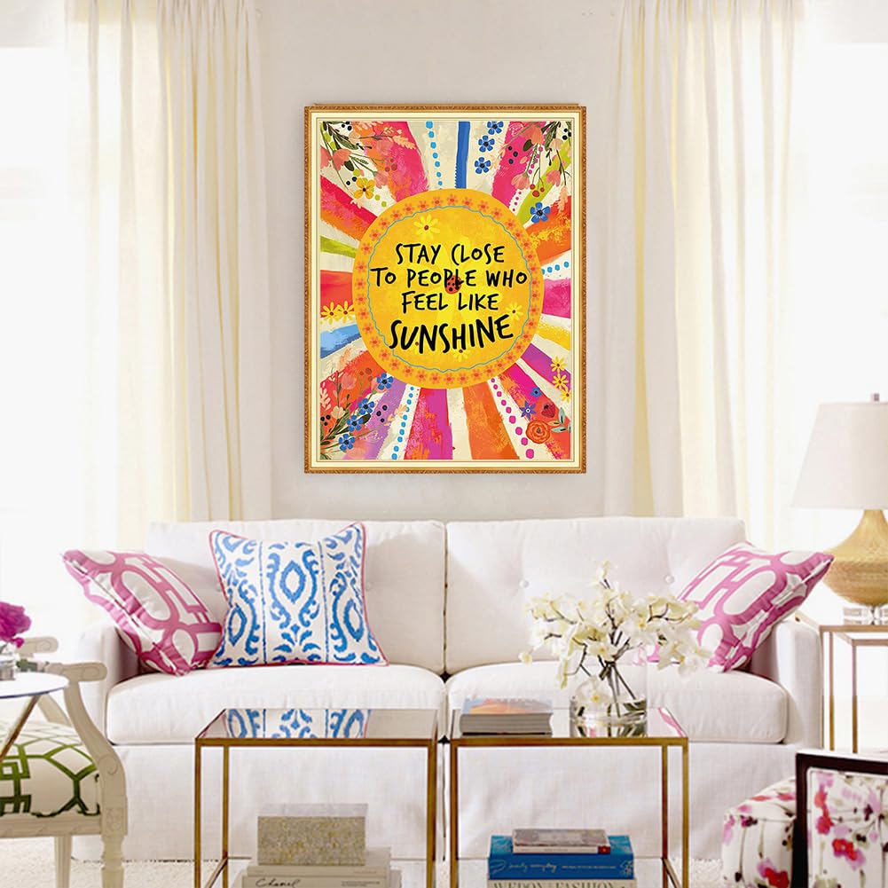 Peeua Inspirational Diamond Art Kits for Adults,5D Diamond Painting Butterfly Full Drill Cross Stitch Cavans Crafts for Home Bedroom and Livingroom Decor, 15.8 x 11.8 Peeua