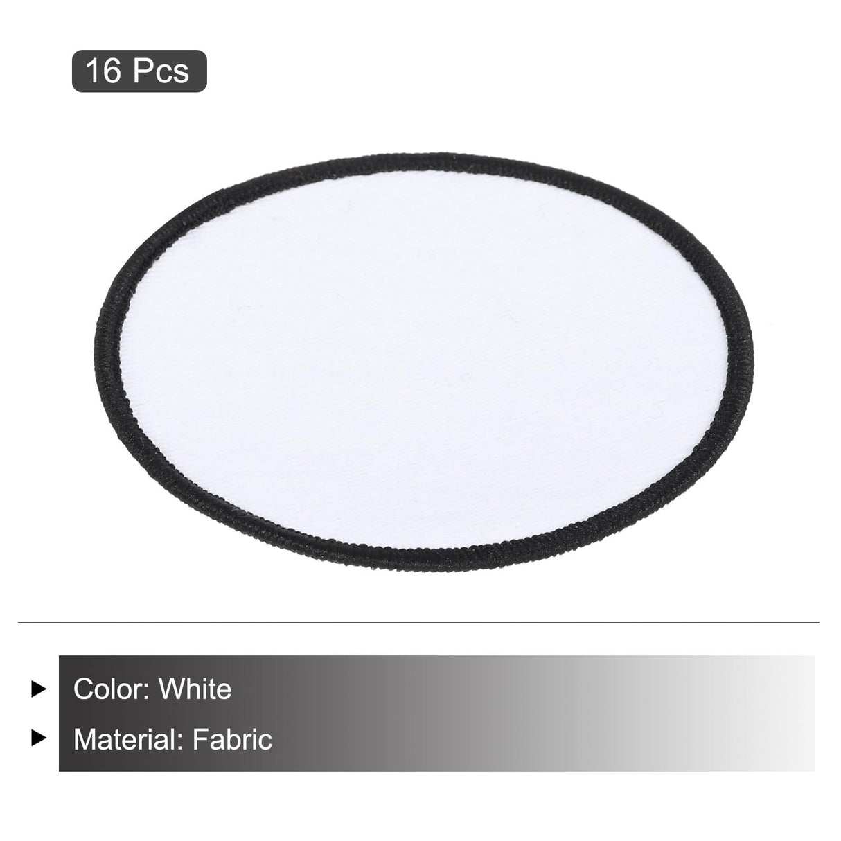 MECCANIXITY 16pcs Sublimation Patch Blank, 6cm/2.36" Fabric Iron-on Blank Heat Transfer Repair Patch for DIY Crafts Caps Clothes Shoes Bags Uniforms, White MECCANIXITY