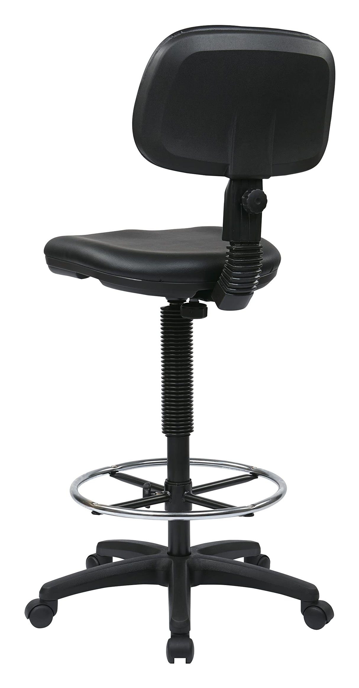Office Star DC Series Adjustable Drafting Chair with Foot Ring and Sculptured Foam Seat, Black Vinyl Office Star Products
