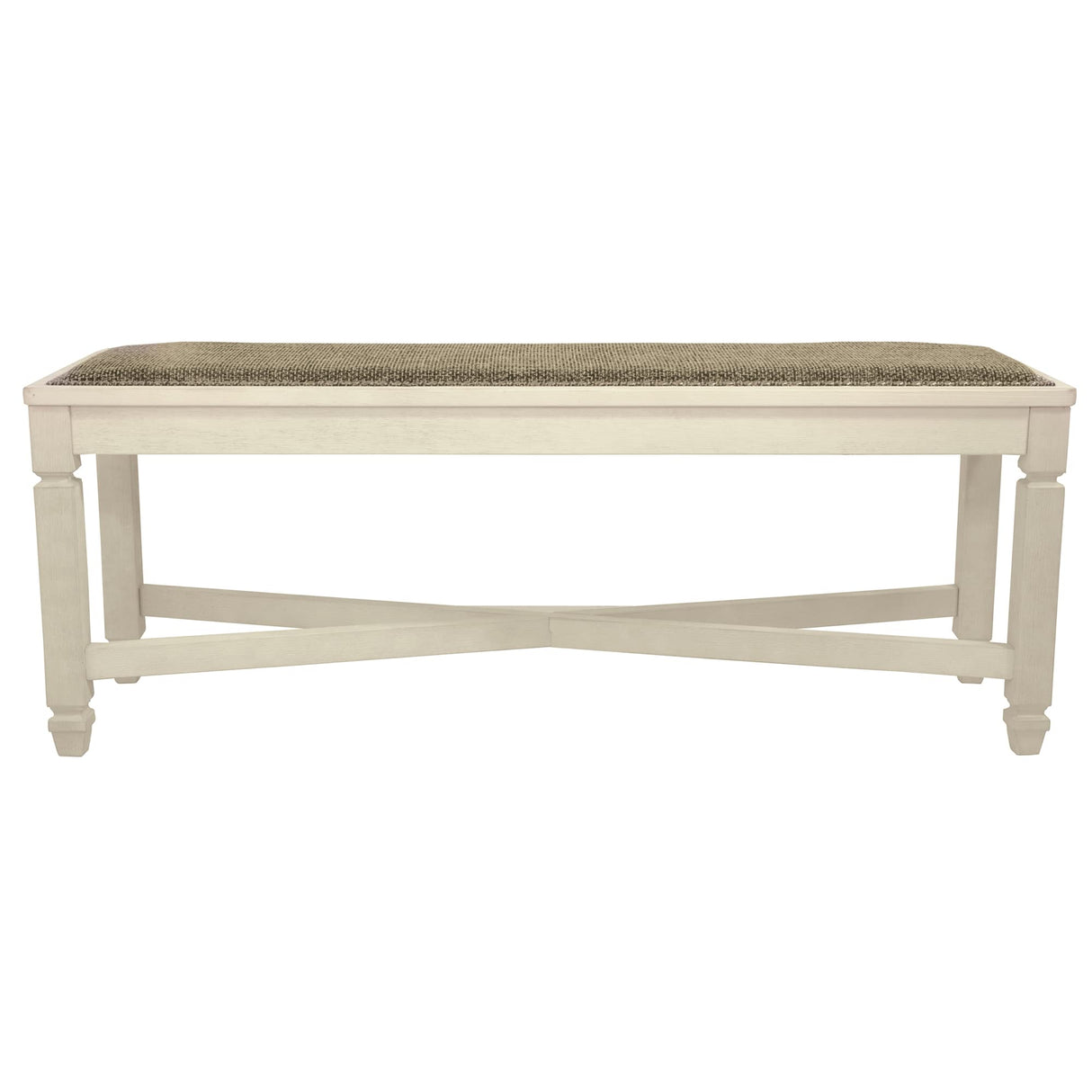 Signature Design by Ashley Bolanburg French Country Upholstered Dining Room Bench, Antique White Signature Design by Ashley