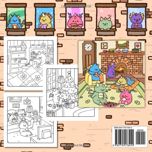 Cuddly Dragons: Cute and Easy Coloring Book with Adorable Creatures in Comfy Moments (Cozy Dragons) WoodArtSupply