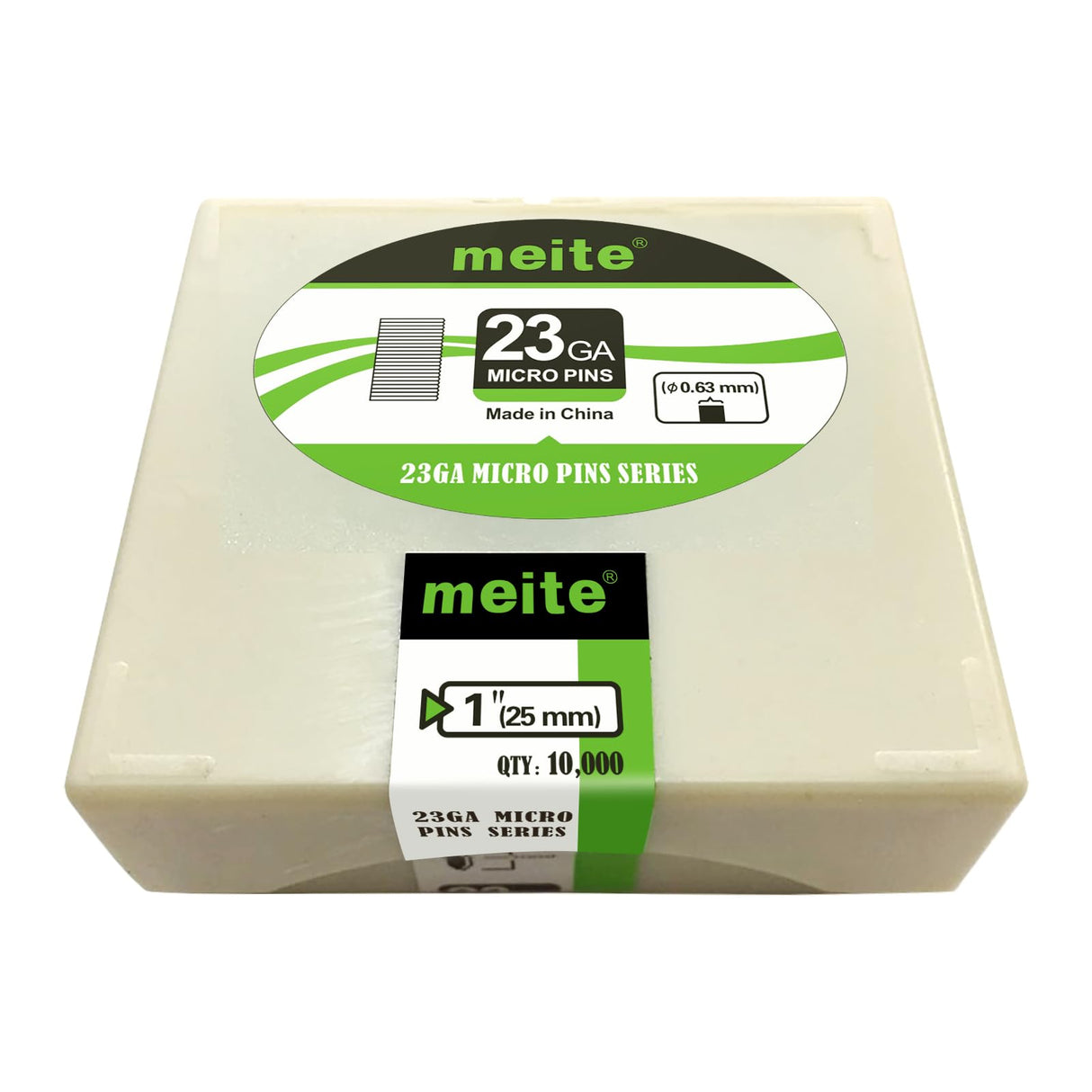 meite 23 Gauge Pin Nails, 1-Inch Micro Headless Pins for Pin Nailer - Copper Plated Pins Nails for Nail Gun, Ideal for Fine Woodworking and Trim Work (10,000 PCS) meite