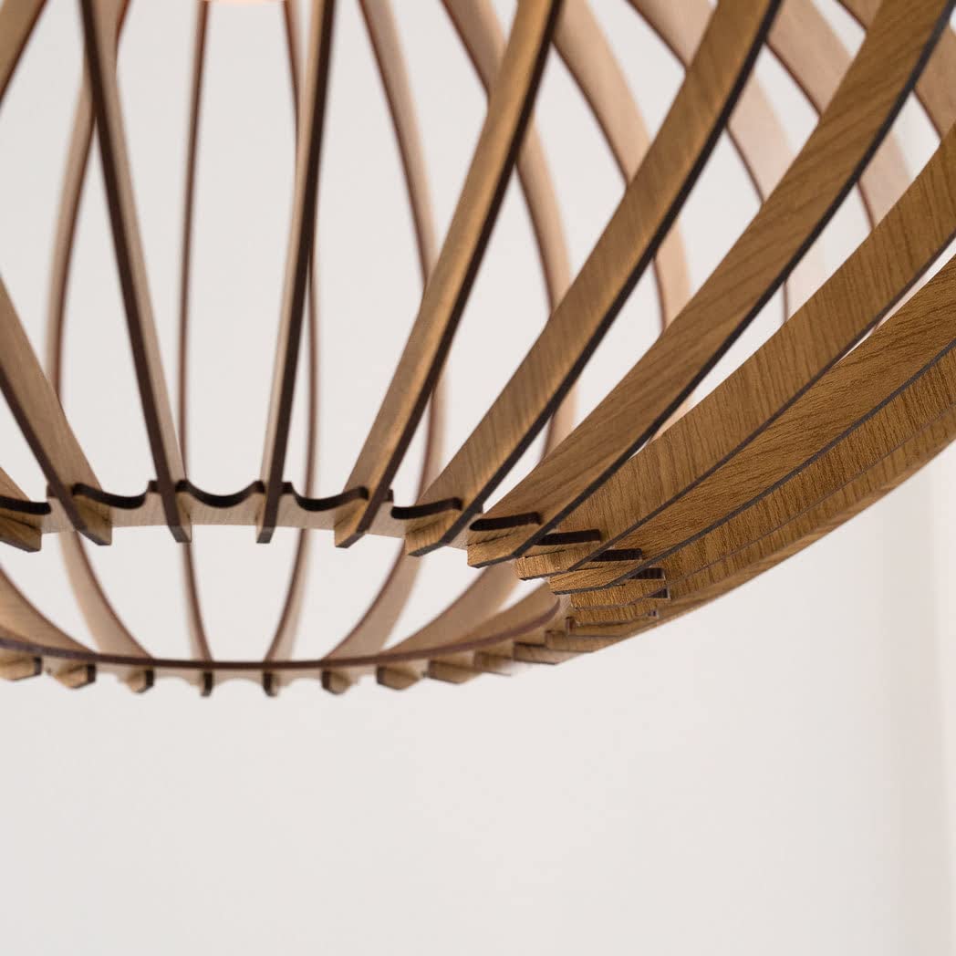 Wood Pendant Light | Pendant Lighting | Modern Wood Chandelier | Hanging Lamp | Mid Century Modern Chandelier | Wooden Lampshade | Dezaart DEZAART