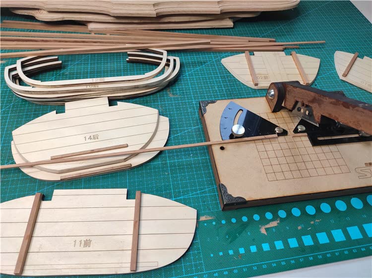 GAWEGM Wood Ship Modeling Tools - Angle Cutter Wooden Model Ship Building Tools Kit, for Hull Wood Strip Sharp-Angle Cutting, Ship Models Kits to Build GAWEGM