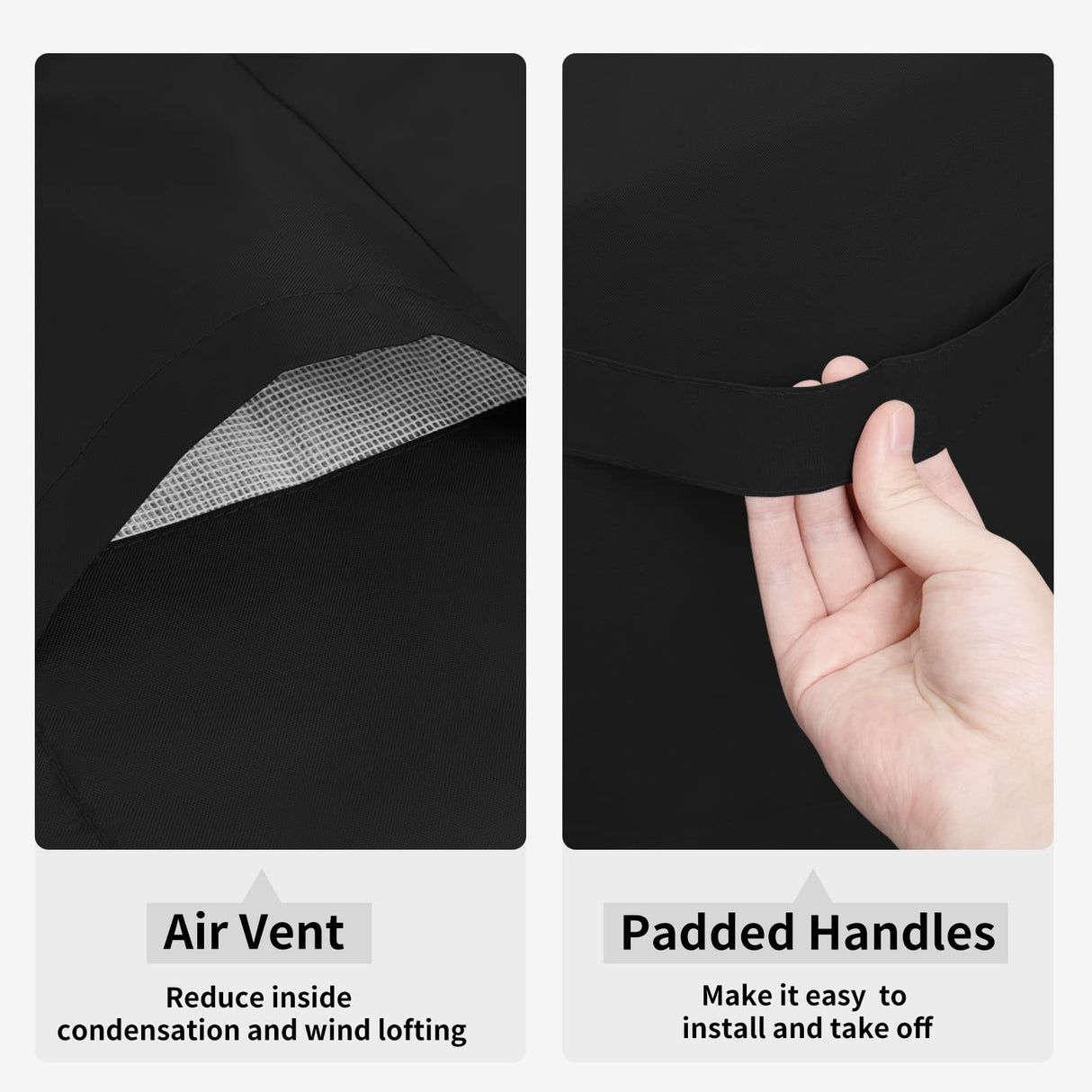 Easy-Going Stackable Patio Chair Cover UV Resistant Outdoor Chair Cover Waterproof Lawn Patio Furniture Covers Fits for 4-6 Stackable Dining Chairs (1 Pack-28Wx36Dx47H inch, Black) Easy-Going