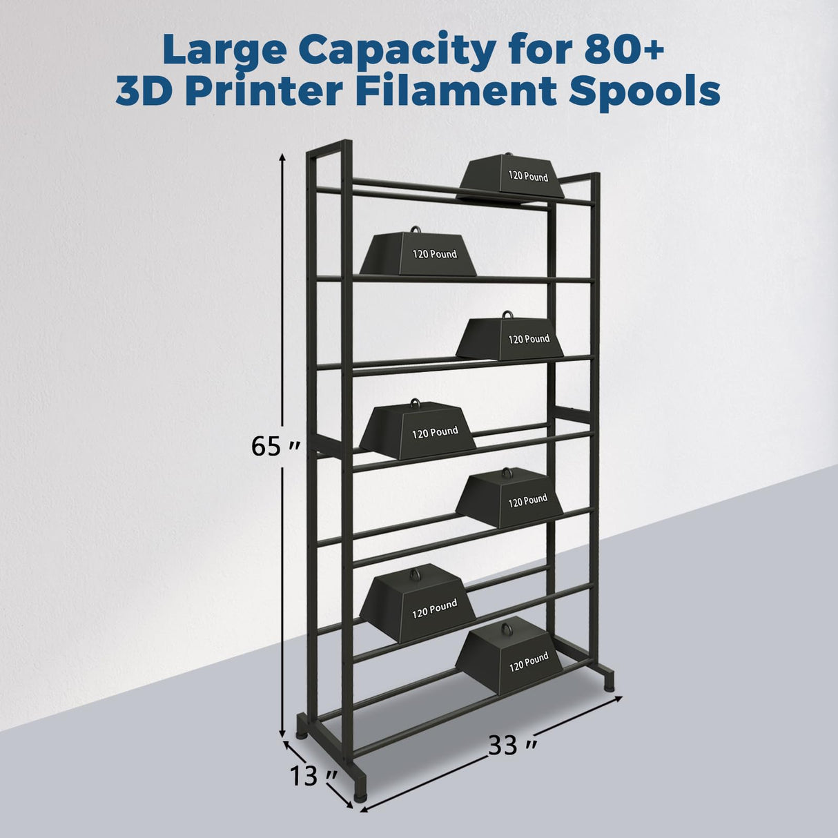ARTINRACK 3D Printer Filament Rack, Heavy Duty Storage Shelves for 3d Printing Filaments, Large Capacity Filament Storage for 3D Printing Business (7 tier) ARTINRACK