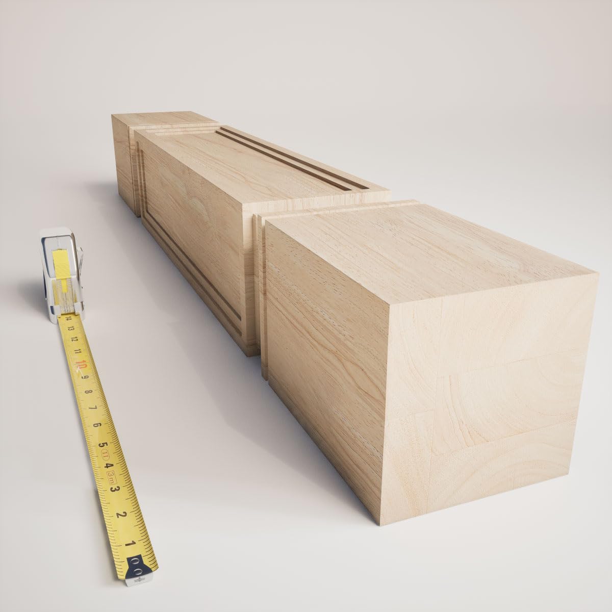 Ekena Millwork COL05X05X35KERW Kent Raised Panel Cabinet Column (Top Block: 6", Bottom Block: 7"), 5"W x 5"D x 35 1/2"H, Rubberwood Ekena Millwork