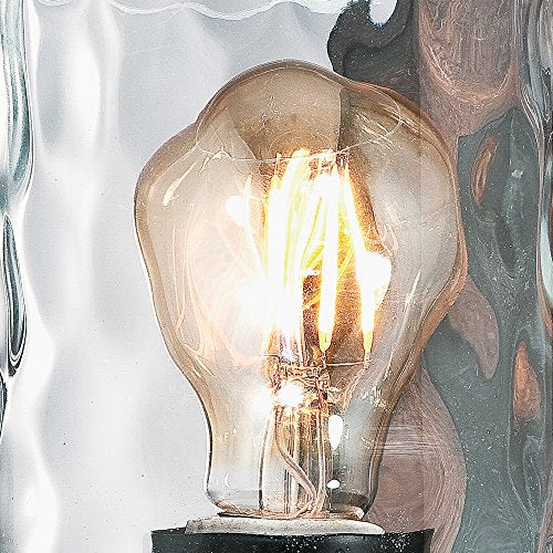 Westinghouse 6331600 Barnwell One-Light Indoor Wall Fixture, Textured Iron and Barnwood Finish with Clear Hammered Glass, 1 Westinghouse