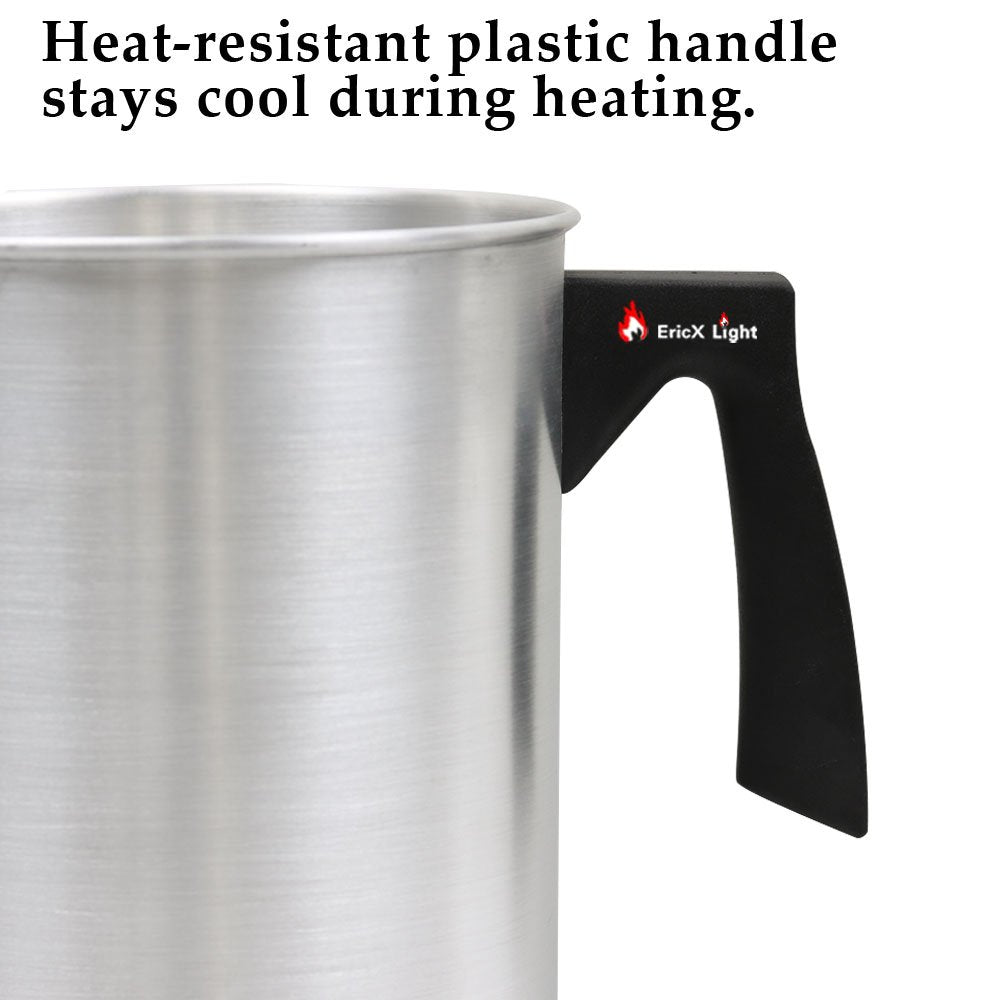EricX Light Candle Making Pouring Pot, 4 pounds, Dripless Pouring Spout & Heat-resisting Handle Designed Wax Melting Pot, Aluminum Construction Candle Making Pitcher EricX Light