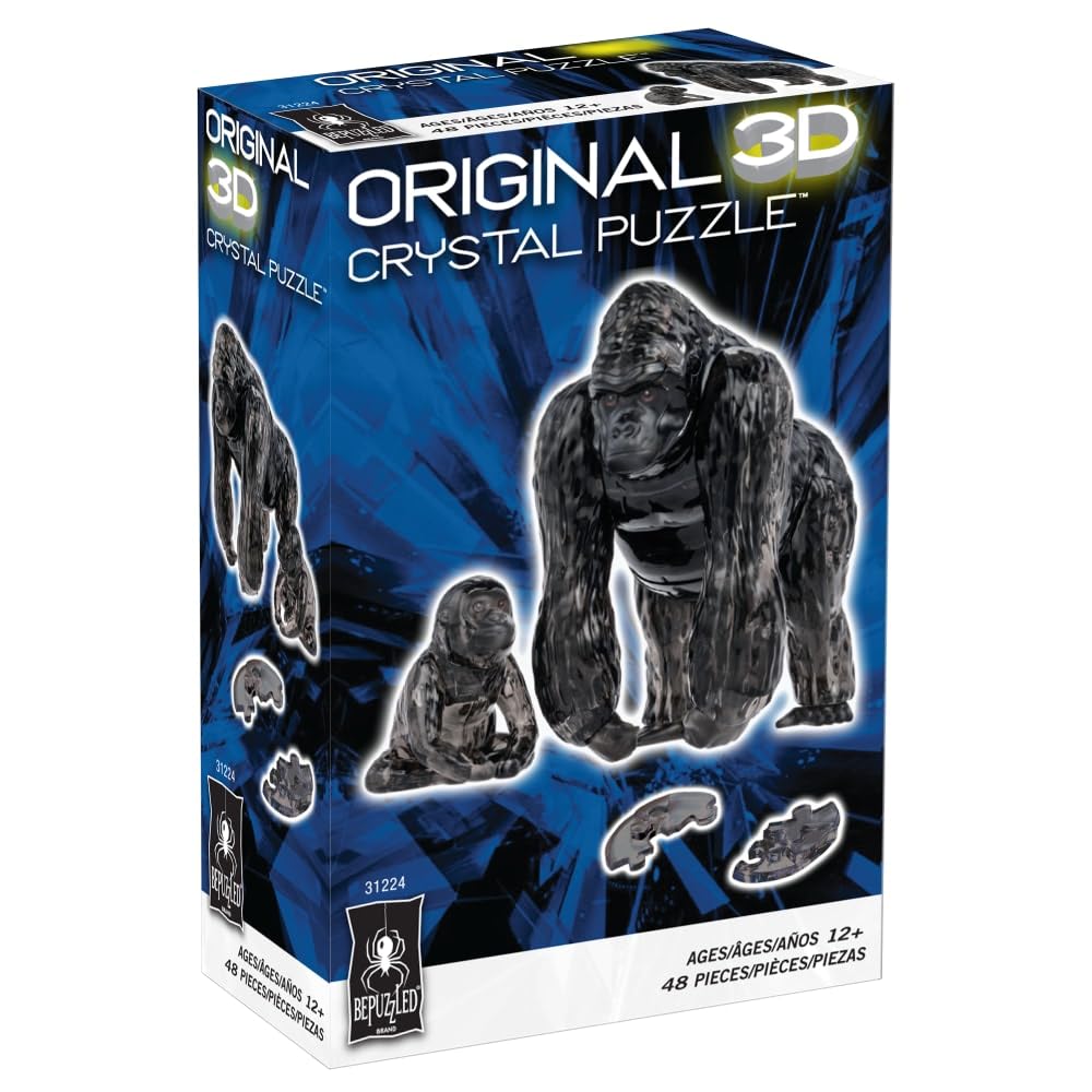 BePuzzled, Gorilla and Baby Original 3D Crystal Puzzle, Ages 12 and Up Bepuzzled