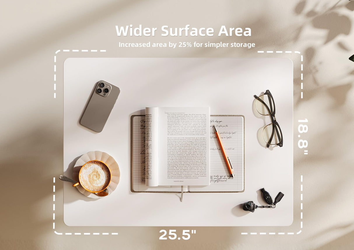 Claiks Mobile Standing Desk, Small Rolling Standing Desk, Mobile Desk Workstation with Wheels, Pneumatic Mobile Laptop Desk for Home Office with Hook, White Claiks