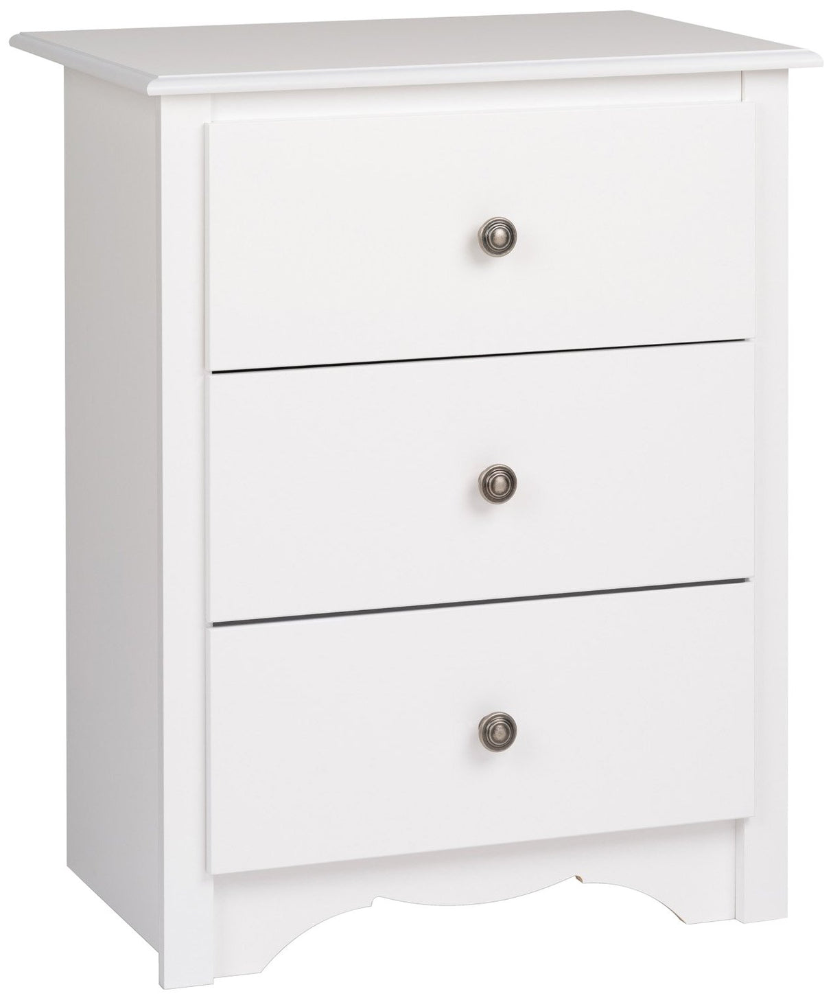 Prepac Sonoma Traditional Tall Nightstand Side Table with 3 Drawers, Functional Tall 3-Drawer Bedside Table 16" D x 23" W x 29" H, White, WDC-2403 Prepac